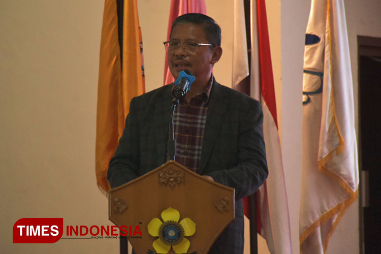 Kepala Badan Litbang dan Diklat Kemenag, Suyitno di Kampus Unsri dalam acara Moderasi Beragama Goes to Campus. (FOTO: dok. Balitbang Diklat Kemenag fot TIMES Indonesia)