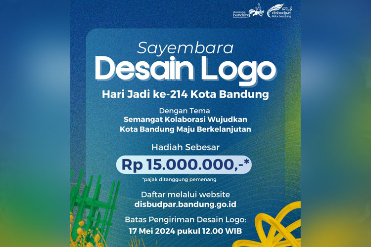 Poster berisikan informasi perihal dalam rangka sambut hari jadi kota Bandung diadakan lomba desain logo untuk kota Bandung. (Foto: Dok. Humas Bandung) 