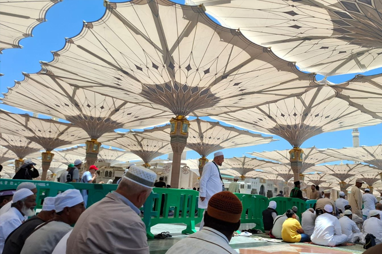 Indonesian pilgrims in Nabawi. (Photo: MCH 2024 Kemenag RI)