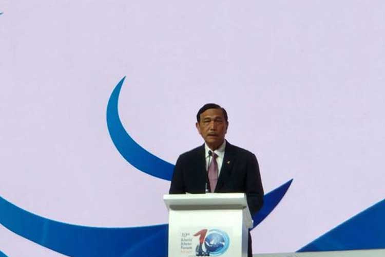 Menko Bidang Kemaritiman dan Investasi sekaligus Ketua Panitia Nasional Penyelenggara WWF ke-10, Luhut Binsar Panjaitan, di JCC, Kamis (16/2/2023). (FOTO: Biro Informasi dan Komunikasi Perekonomian dan Maritim Kementerian Komunikasi dan Informatika)