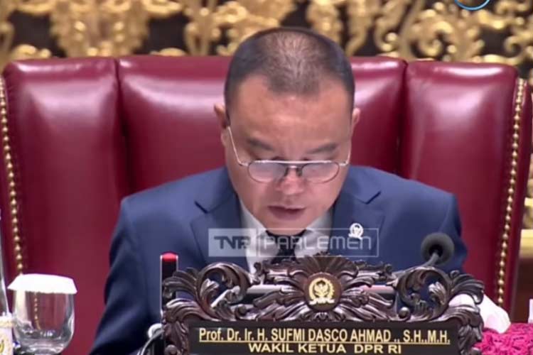Wakil Ketua DPR RI, Sufmi Dasco Ahmad. (FOTO: Tangkap Layar TV Parlemen).