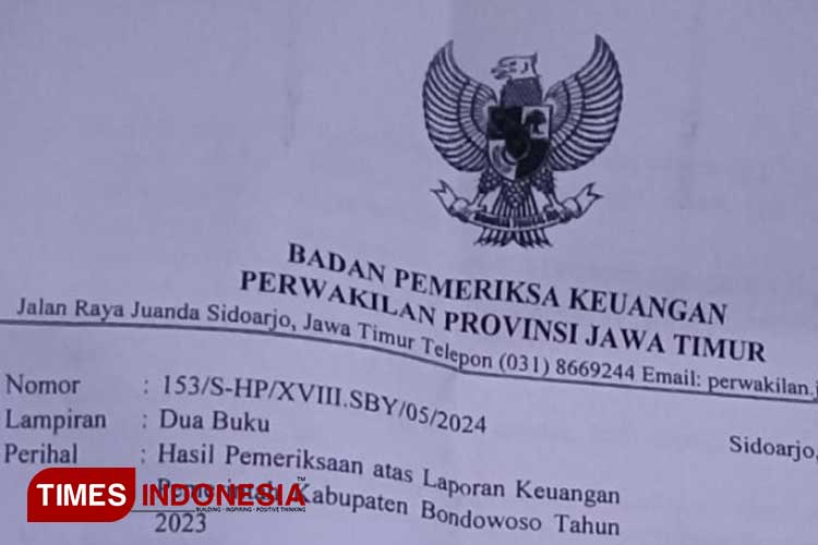 Ilustrasi hasil Pemeriksaan Atas laporan keuangan pemerintah daerah Kabupaten Bondowoso oleh BPK RI. (FOTO: Moh Bahri/TIMES Indonesia) 