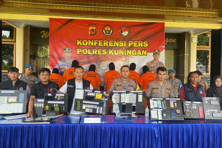 Polres Kuningan menggelar konferensi pers tindak pidana narkoba. (FOTO: Satresnarkoba Polres Kuningan for TIMES Indonesia)