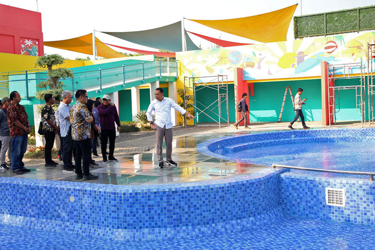 Wisata Kolam Renang dan Bozem Jambangan yang akan diresmikan akhir Juni mendatang. (Foto: Dok. Pemkot Surabaya)