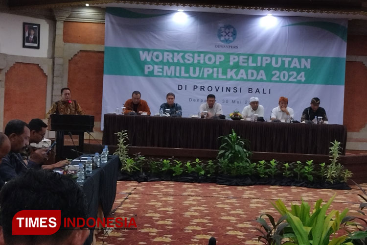Gelaran workshop terkait peliputan pilkada oleh dewan pers dan penyelenggara pemilu di Bali. (Foto: Susi/TIMES Indonesia)