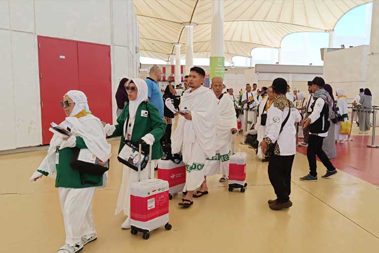 Kedatangan jemaah haji Indonesia di Bandara KAAIA Jeddah. (Foto: MCH 2024 Kemenag RI)