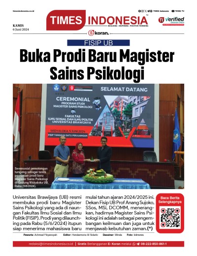 Edisi Kamis, 6 Juni 2024: E-Koran, Bacaan Positif Masyarakat 5.0