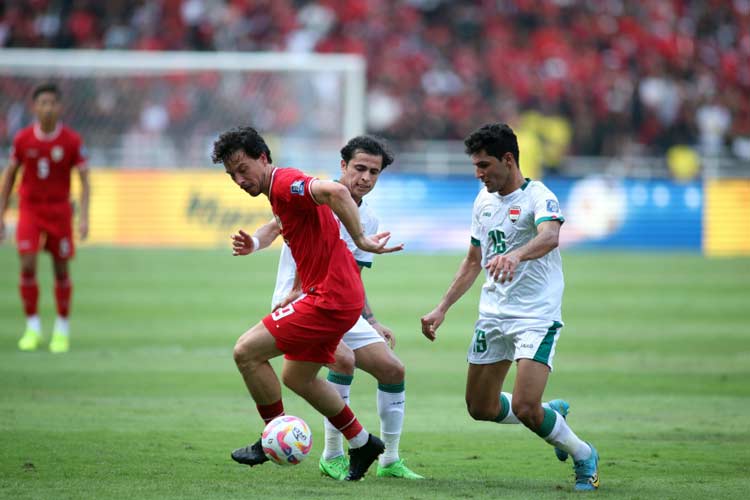 Laga Indonesia vs Irak di putaran kedua kualifikasi Piala Dunia 2026 zona Asia, Kamis (6/6/2024). Irak menang 2-0 dan memastikan lolos ke putaran tiga. (Foto: PSSI)