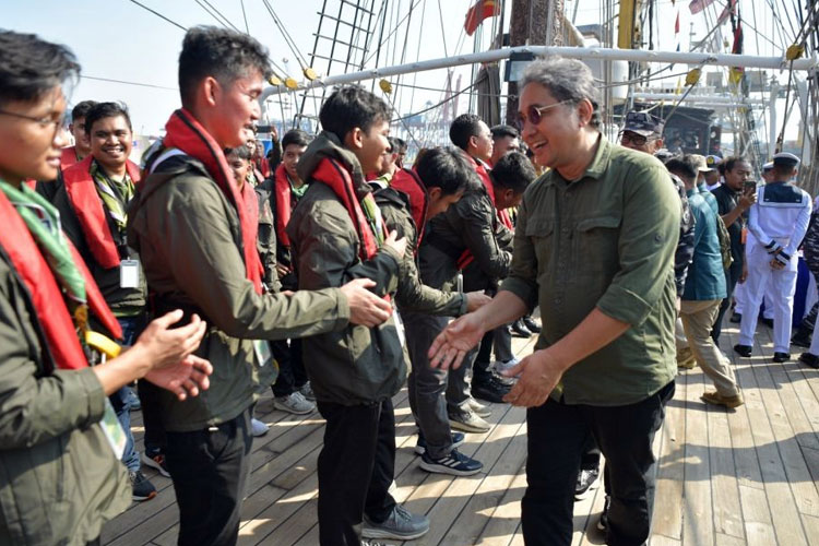 Pelepasan Muhibah Budaya Jalur Rempah 2024 di Lapangan Komando Lintas Laut Militer (Kolinlamil) Jakarta, Jumat (7/6/2024).(Foto: Dok.Kemendikbud)