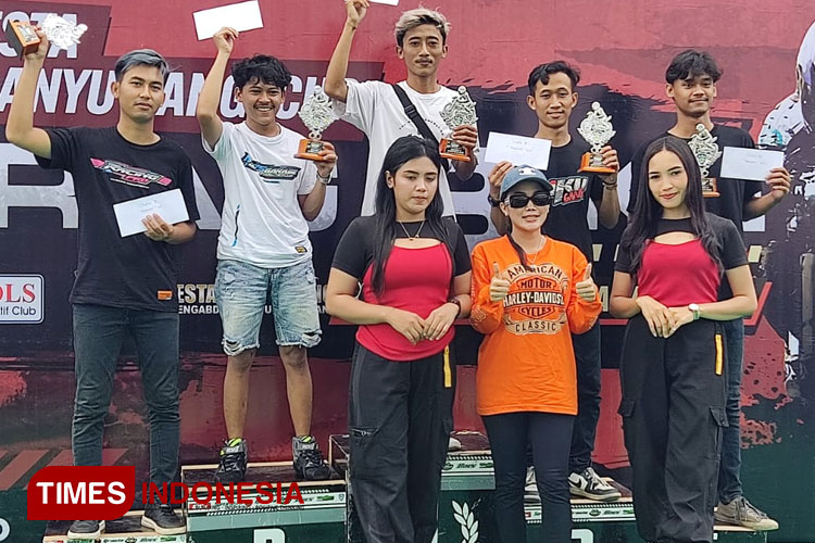 Pemenang drag bike kapolresta cup 2024 Banyuwangi. (Foto: Fazar Dimas/TIMES Indonesia).
