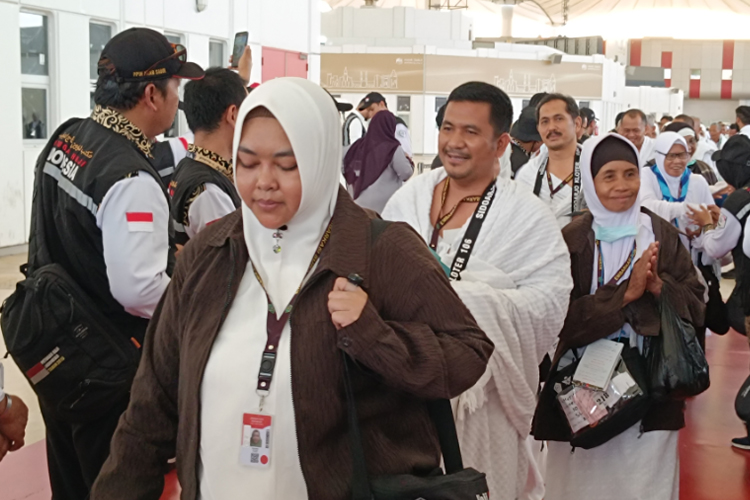 Jemaah haji Indonesia tiba di Bandara King Abdul Aziz, Kota Jeddah. (Foto: Kemenag RI)