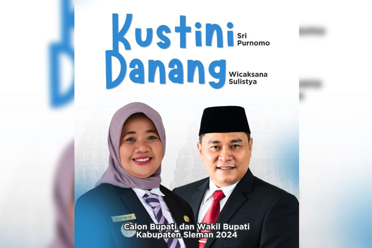 Poster Sri Kustini Purnomo dan Danang Wicaksana Sulistya yang beredar di media sosial.