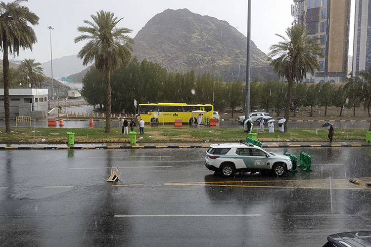 Hujan mengguyur kota Makkah. (Foto: MCH 2024 Kemenag RI)