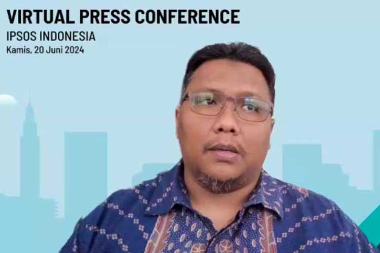 Andi Sukma, Executive Director IPSOS Indonesia saat konferensi pers secara virtual. (Foto: Tangkapan layar zoom) 