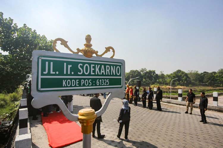 Jalan Balongcangkring – Rejoto, Kota Mojokerto yang diresmikan dengan nama Jalan Soekarno, Kamis (20/6/2024) (Dok. TIMES Indonesia)
