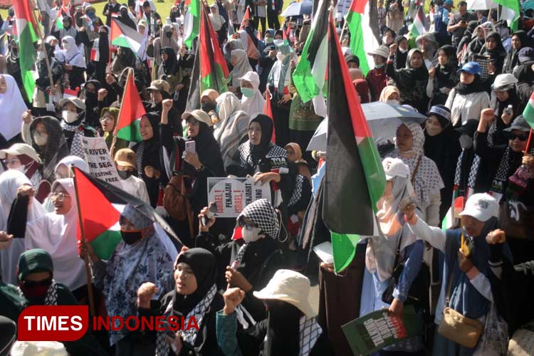 Aksi Bela Palestina, Ratusan Warga Malang Turun Jalan
