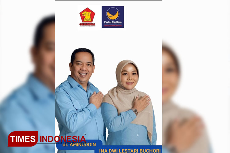 Bakal Calon Wali Kota dr Aminudin bersama Wakilnya Ina Buchori. (Foto: NasDem for TIMES Indonesia)