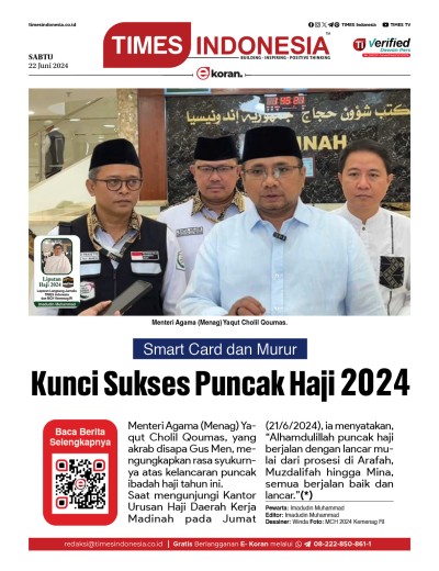 Edisi Sabtu, 22 Juni 2024: E-Koran, Bacaan Positif Masyarakat 5.0