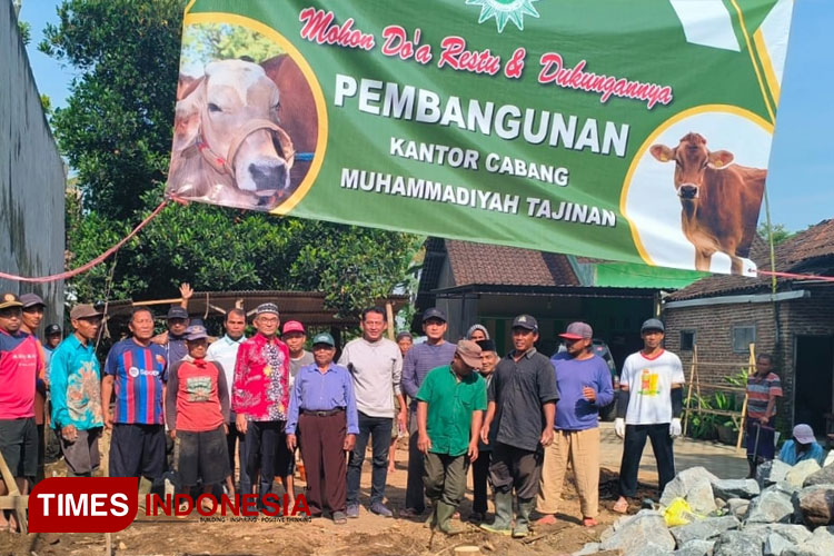 Pimpinan Cabang Muhammadiyah Tajinan Malang Bangun Gedung Dakwah di atas Tanah Hibah