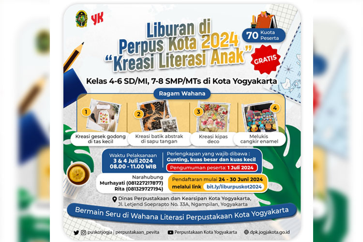 Rekreasi Sekaligus Edukasi, Serunya Liburan di Perpustakaan Kota Yogyakarta