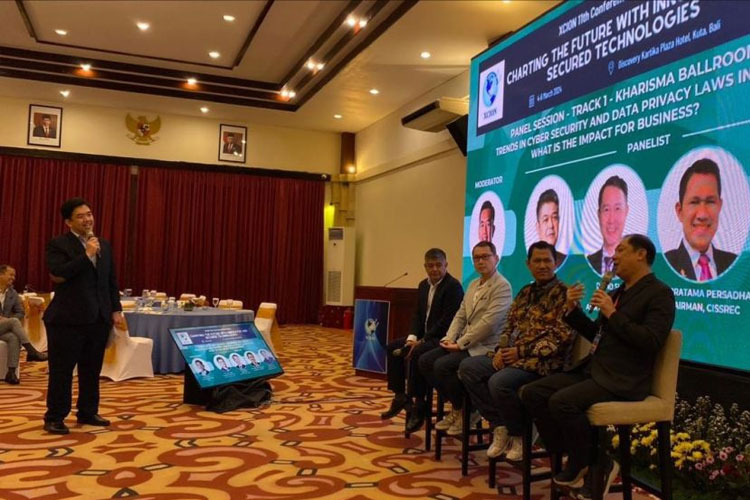 Konfrensi Pers Taktik Eksfiltrasi Keamanan Siber (Foto: humas Leonardo)