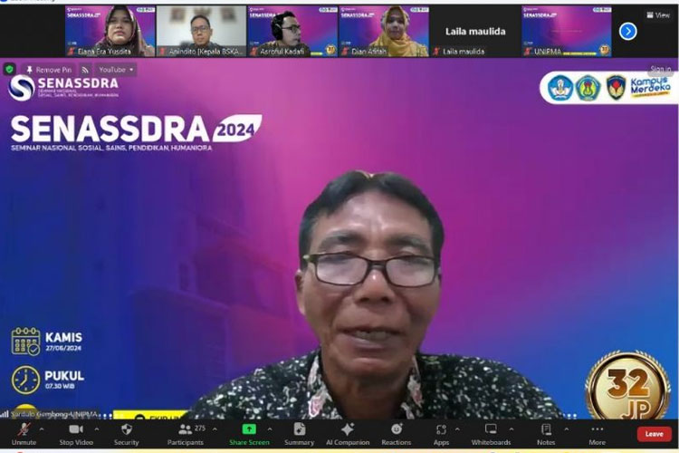 Dekan FKIP UNIPMA, Dr. Sardulo Gembong, M.Pd.. membuka kegiatan SENASSDRA 2024. (Foto: Humas UNIPMA for TIMES Indonesia)