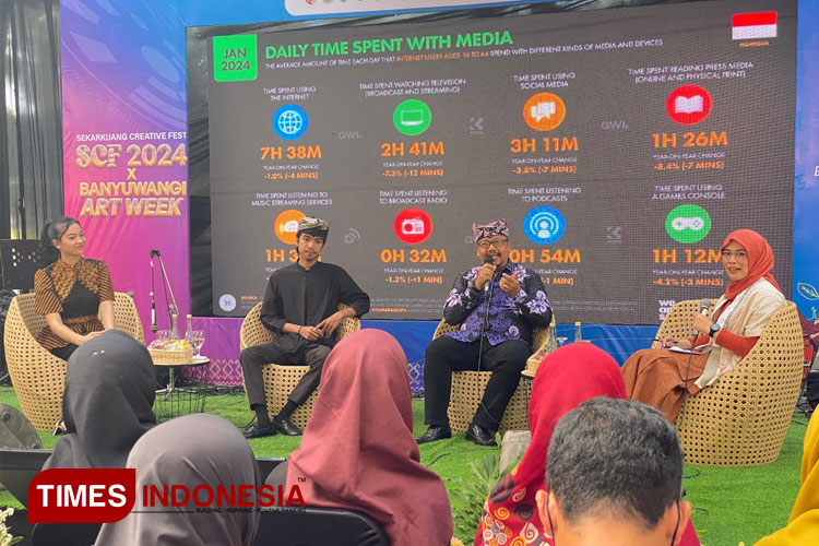 Talkshow bertajuk ‘Strategi Menggunakan Media Sosial untuk Mempromosikan Destinasi Wisata’ di SFC 2024. (FOTO: Fazar Dimas/TIMES Indonesia).