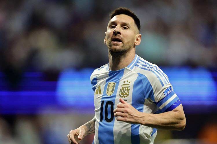 Lionel Messi pada laga Copa Amerika 2024 di Atlanta, Georgia. (Foto: ANTARA/Alex Slitz/Getty Images/AFP)