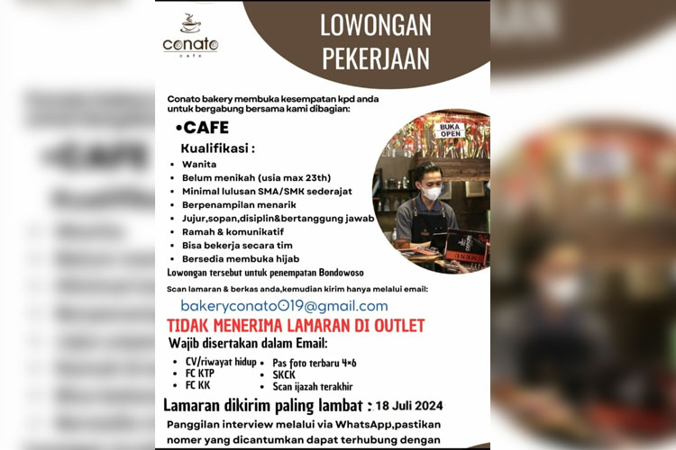 Buka Lowongan dengan Syarat Siap Buka Hijab, Toko Roti di Bondowoso Jadi Sorotan