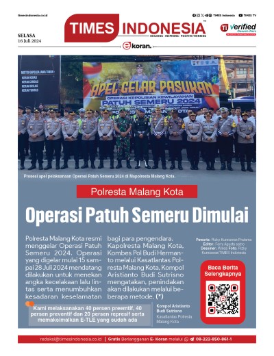 Edisi Selasa, 16 Juli 2024: E-Koran, Bacaan Positif Masyarakat 5.0