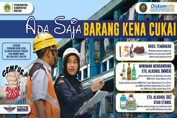 Flayer kenali barang kena cukai (Foto: Dinas Komunikasi dan Informatika Pemerintah Kabupaten Gresik).