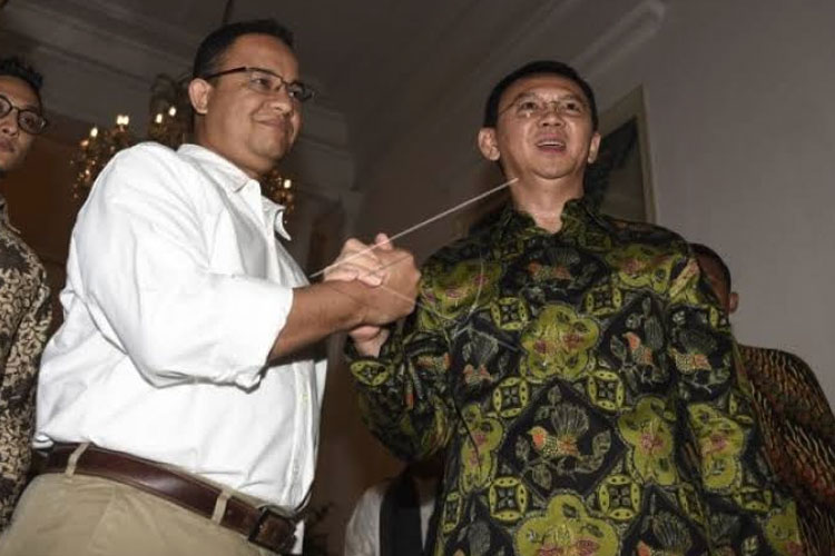 Anies Baswedan saat bersama Ahok. (FOTO: Antara)
