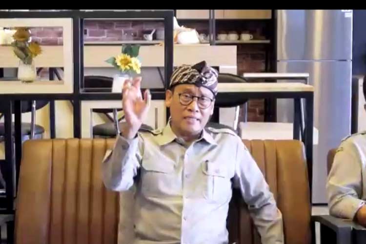 Kepala BPPSDMP Kementan Dedi Nursyamsi dalam konferensi pers ToT Peningkatan Produksi Padi di Musim Kemarau. (FOTO: Tangkapan layar zoom meeting)