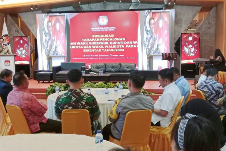 KPU Malut menggelar kegiatan sosialisasi tahapan pencalonan Gubernur, Bupati dan Wali Kota (FOTO: Dok KPU Malut)