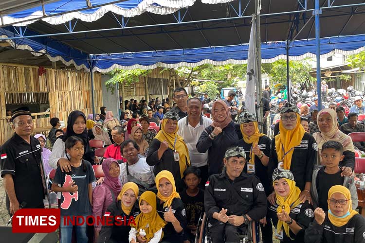 Bakal calon Bupati Sleman Harda Kiswaya mendapat dukungan dari Komunitas Motor Difabel Sleman. (Foto: Rahadian/ TIMES Indonesia)