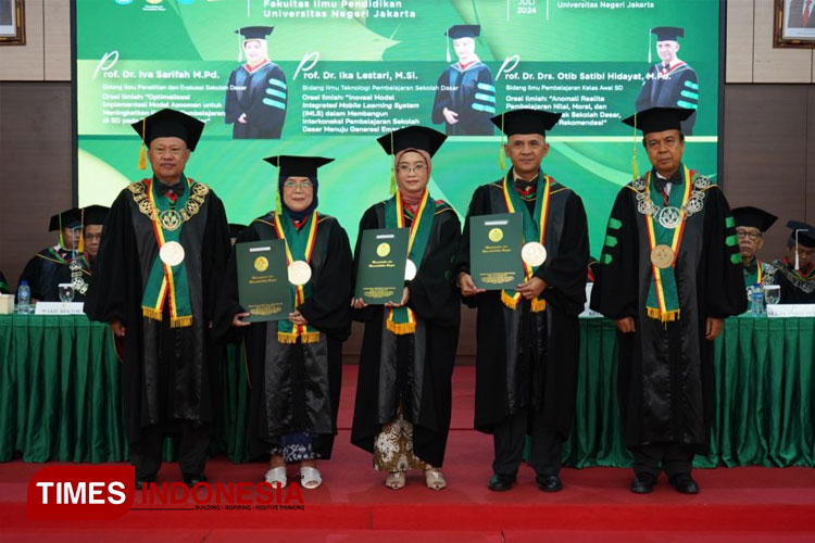 UNJ Kukuhkan 3 Guru Besar Fakultas Ilmu Pendidikan Pada Kajian Sekolah Dasar (30/7/24). (FOTO: dok. UNJ)