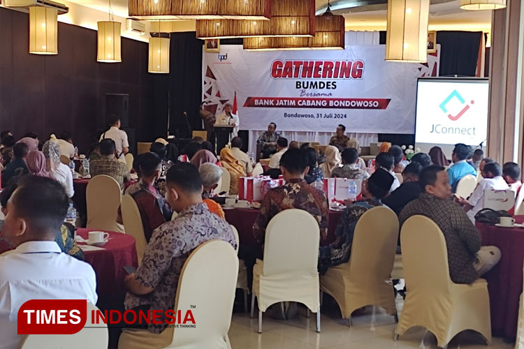 kegiatan “Gathering Bumdes bersama Bank Jatim Cabang Bondowoso”, di Hotel Ijen View (FOTO: Moh Bahri/TIMES Indonesia)