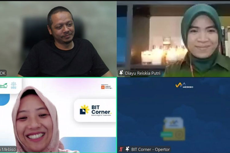 BIT Corner bertajuk “AI Entrepreneur: Bangun Bisnis Hingga Berkembang Pesat Dengan Pemanfaatan AI,” yang digelar Mebiso melalui Zoom Meeting, Kamis (8/8/2024).(Tangkapan Layar)