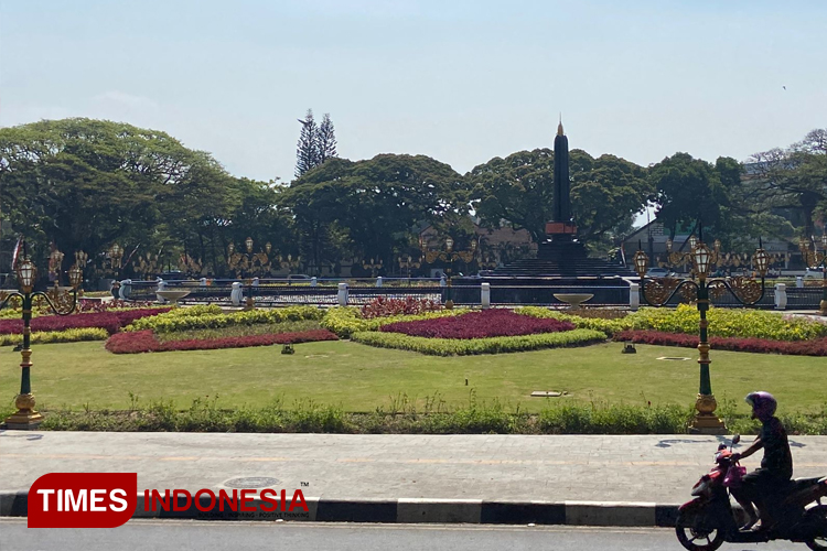Kondisi Alun-alun Tugu Malang. (Foto: Rizky Kurniawan Pratama/TIMES Indonesia)