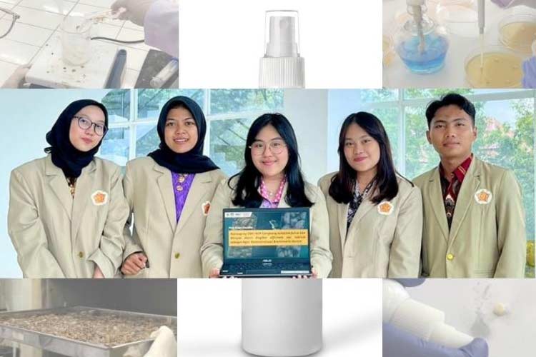 Lima mahasiswa UGM sukses membuat Nano Spray Remineralisasi Gigi dari Cangkang Bekicot dan Jahe Merah (FOTO: Humas UGM for TIMES Indonesia)