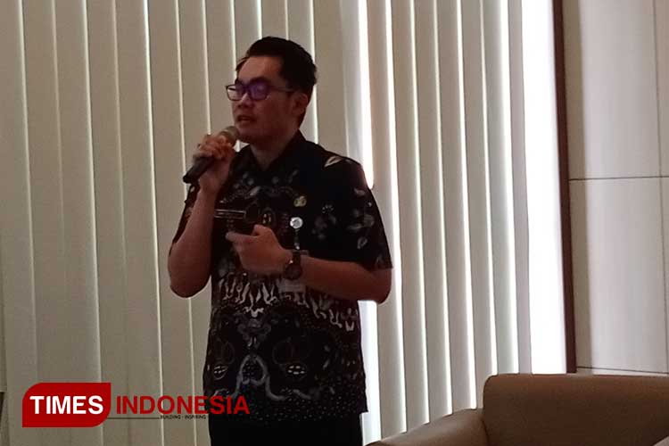Direktur RSUD RAA Tjokronegoro, dr Donny Prihartanto MPH, saat memberi sambutan sebelum Launching Program Mbak Mayang (Foto: Hery Priyantono/TIMES Indonesia)