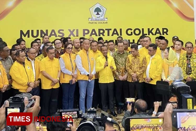 Ketua Umum Partai Golkar Bahlil Lahadalia, saat konferensi pers Munas XI Partai Golkar di Jakarta Convention Center, Jakarta, Rabu (21/8/2024). FOTO: Farid Abdullah/ TIMES Indonesia).  