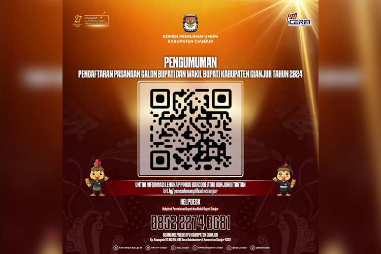 Pendaftaran Pilkada Cianjur 2024 Dibuka, Berikut Jadwal dan Ketentuannya