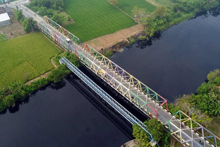 Kondisi sungai ciujung melalui tangkapan drone (Foto: Muhammad Uqel/TIMESIndonesia)