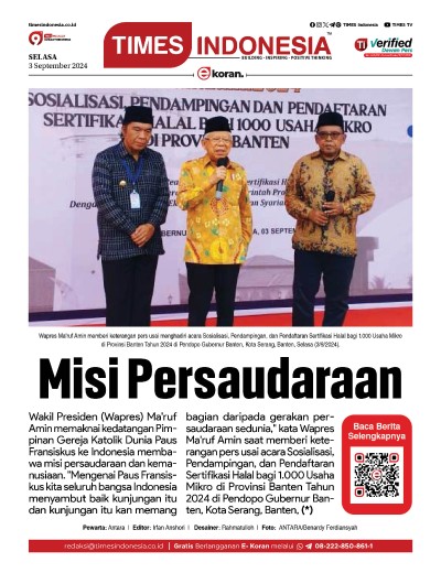 Edisi Selasa, 3 September 2024: E-Koran, Bacaan Positif Masyarakat 5.0