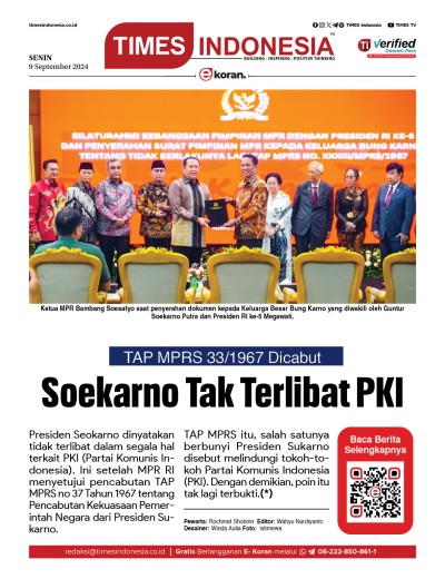 Edisi Senin, 9 September 2024: E-Koran, Bacaan Positif Masyarakat 5.0