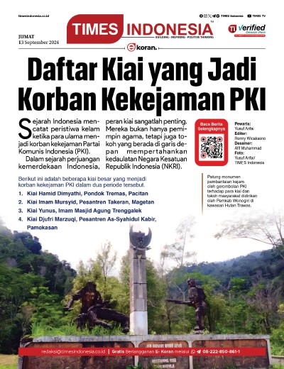 Edisi Jumat, 13 September 2024: E-Koran, Bacaan Positif Masyarakat 5.0