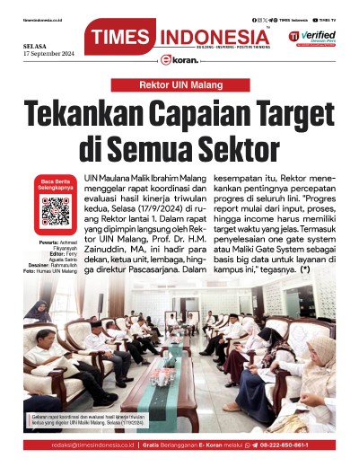 Edisi Selasa, 17 September 2024: E-Koran, Bacaan Positif Masyarakat 5.0