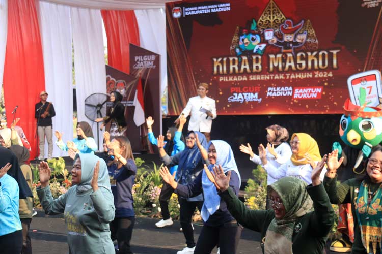 Empat Hari di Madiun, Kirab Maskot Pilkada 2024 Bikin Heboh 