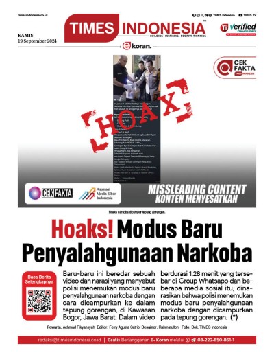 Edisi Kamis, 19 September 2024: E-Koran, Bacaan Positif Masyarakat 5.0